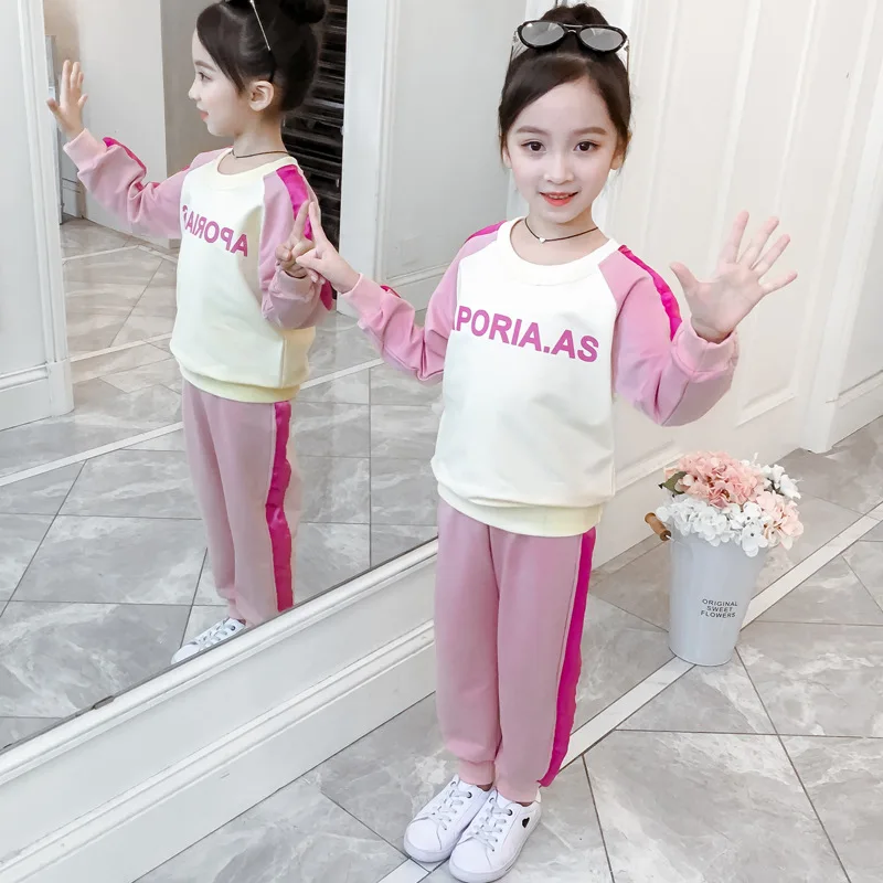 

Girls Mixed Colors Set Autumn 2019 New Style Big Boy Two Piece Set Animal Childrenswear CHILDREN'S Suit Spring