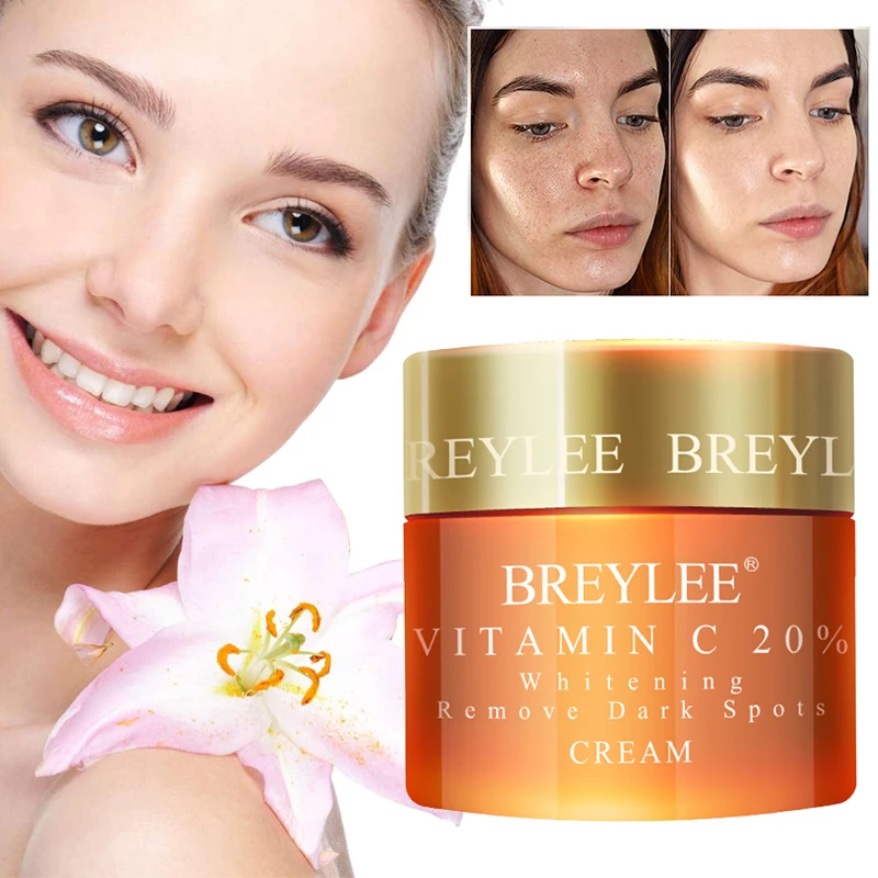 BREYLEE 20% VC веснушки отбеливающий крем для лица веснушки для удаления темных пятен меланин удалитель кожи блеск крем уход за лицом TSLM1