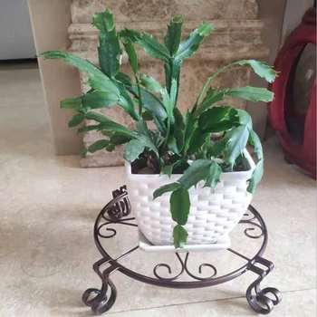 

Black Metal Potting Plant Bracket Multi-Function Anti-Rust Durable Steel Structure Round Plant Bracket