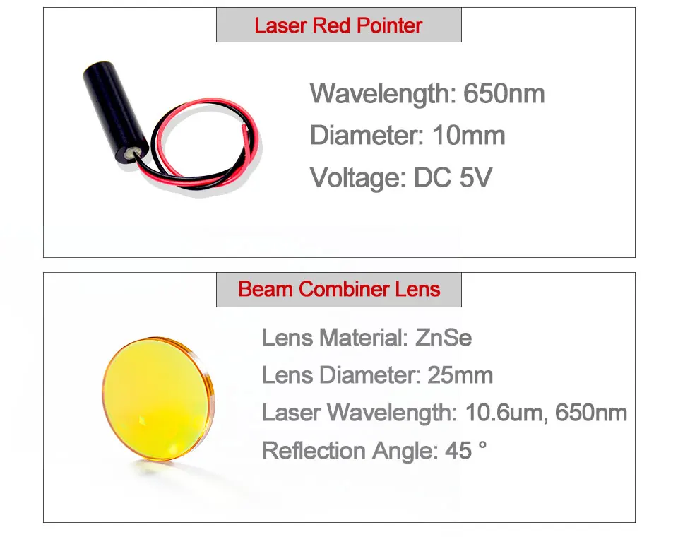 Набор пучков 20 мм/25 мм ZnSe лазерный пучок+ Зеркальное крепление+ лазерная красная указка 5 в для CO2 машина для лазерной гравировки и резки