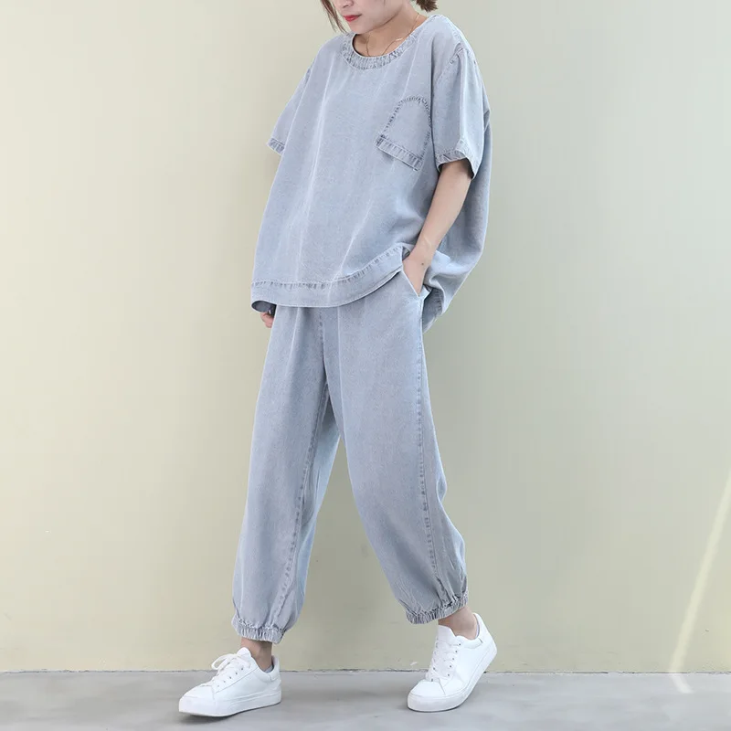 Max LuLu/Новинка 2020 корейские модные женские летние джинсовые костюмы повседневные