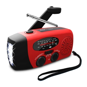 

3in1 Emergency Hand Crank Self Powered AM/FM NOAA Solar Weather Radio + Powerful LED Flashlight + 1000mAh Powered Bank