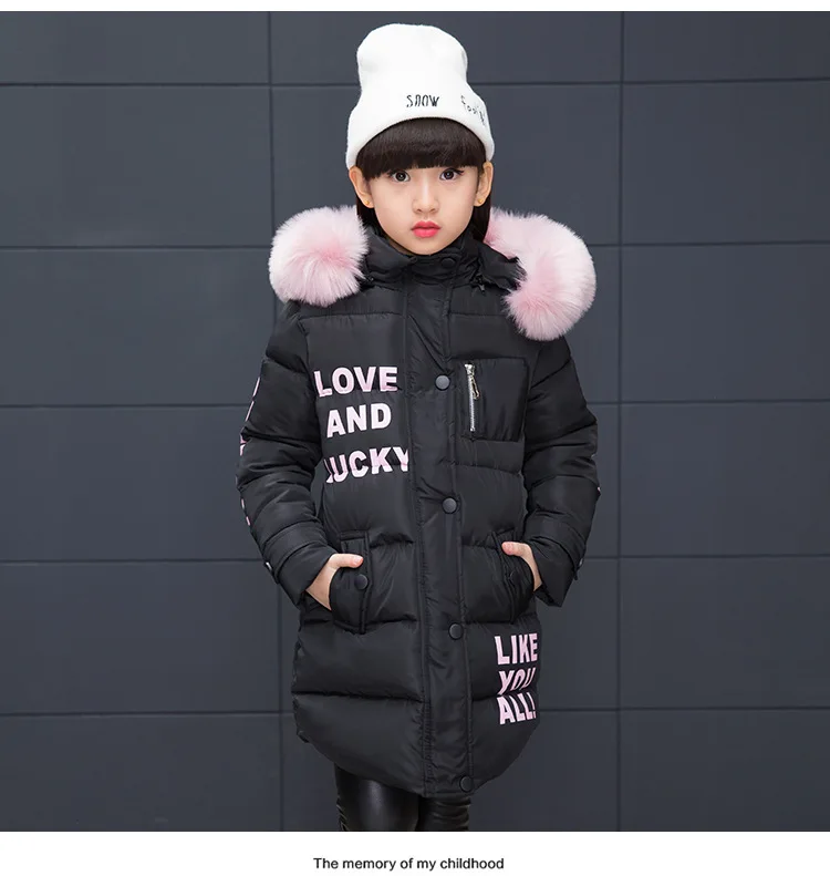 Г. Зимние длинные куртки для девочек, пальто Модная Детская Повседневная теплая куртка с капюшоном на хлопковой подкладке, одежда детская одежда от 4 до 14 лет