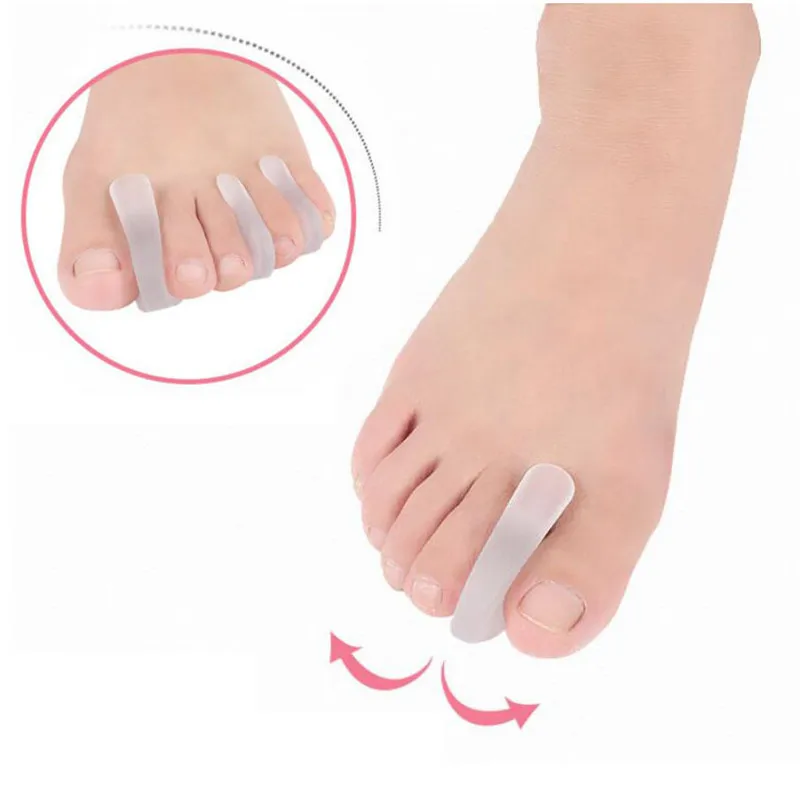 Nail Art Tools Toe Separators Toe Corrector Toe Spreader Finger Toe Separator Ingrown Toenail Corrector 2Pcs Silicone Foot Finger Toe Separator for Hallux Valgus Pedicure