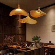 Lustre suspendu chinois en bambou tricoté à la main, luminaire décoratif d'intérieur, idéal pour un jardin ou un Restaurant, E27