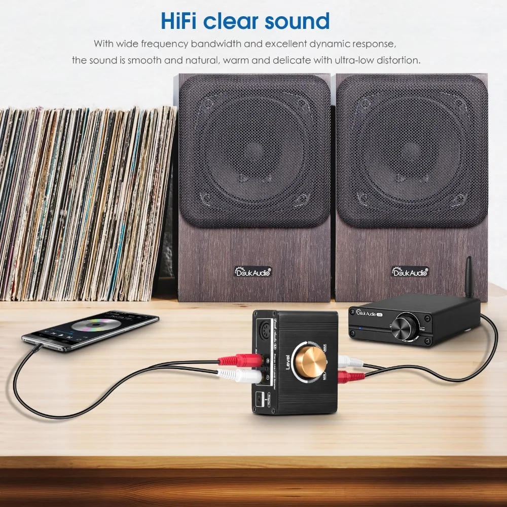 Douk Audio L1 Mini Stereo Line-Level-Booster Audio Signal Verstärker HiFi Digital Preamp Volume Control für Telefon TV Audio player – Detail 6