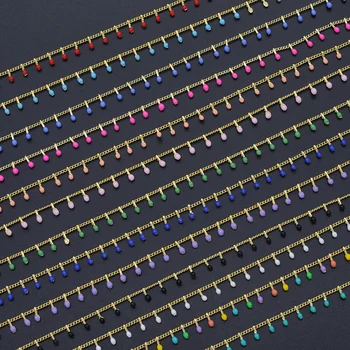 

30 Meters/lot Gold Plated Copper Enamel Charm diy jewelry Making Chains Wholesale Hand Made Bracelet Making Chain Factory Direct