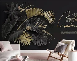 beibehang Custom modern new Nordic pastoral hand-painted plant background wallpaper papel de pared wall papers home decor