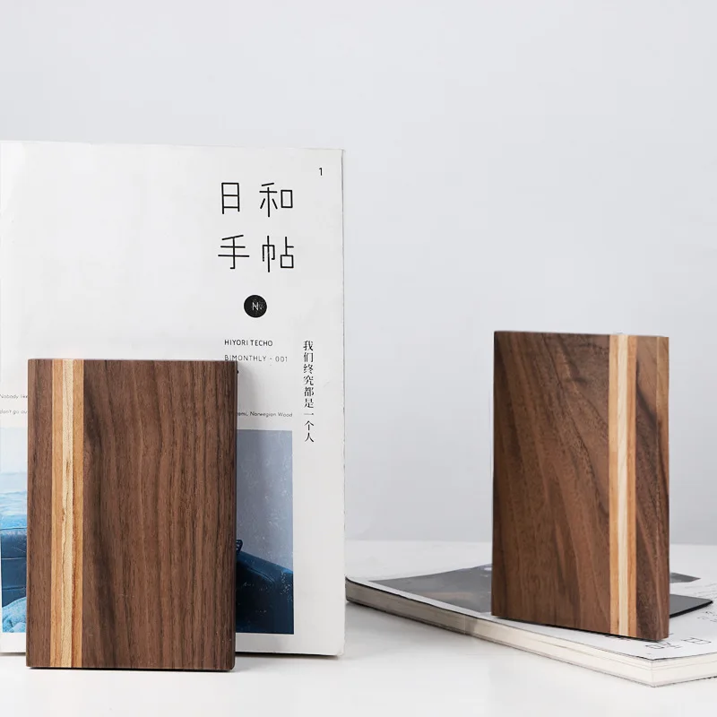 

Origional Solid Wood Parquet Book Stand Black Walnut Students Bookend Book End Wood Book Holder Creative Gifts Creative Supplies