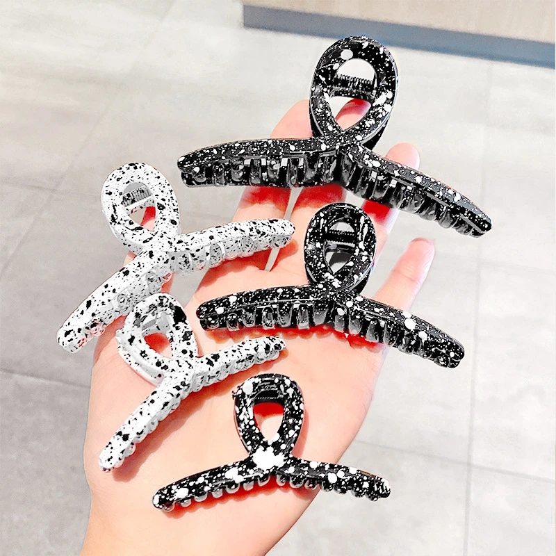 

High Quality Geometric Acetate Hair Claws Large Small Square Hair Crabs Clip Snow Pattern Hair Clamps For Women Hair Accessories