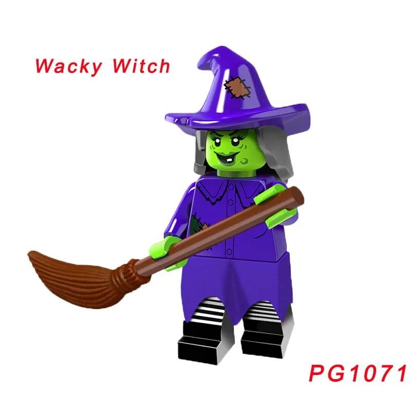 Одиночная супер героев Wacky ведьма Тыква король зомби спектр Тыква Человек оборотень вампир граф королева акаша строительный блок - Цвет: pg1071