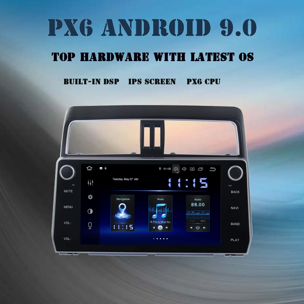 Android 10 0 автомобильное радио для Toyota Prado 2018 2019 мультимедийный плеер 2 &quotHD экран DSP 4