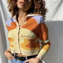 

High Quality Sweater Cardigan Women 2021 Autumn Vintage Korea Fashion Knitted Sweater Chic Lady Fashion Loose Cardigans Femme