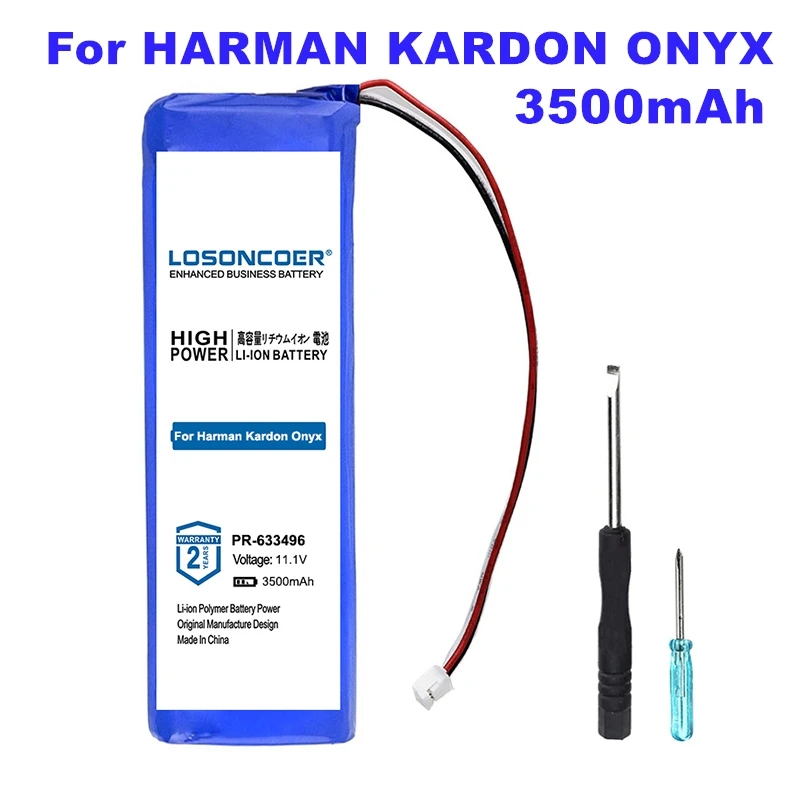 0 цикл LOSONCOER 3500 мАч PR-633496 батарея для Harman Kardon Onyx PR-633496 батарея большой емкости инструменты