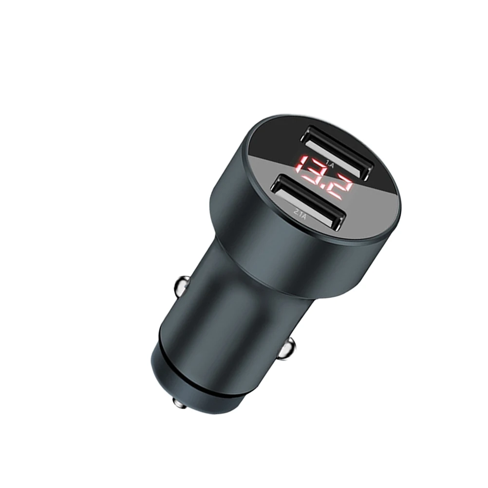 1 шт. DC12-24V автомобильное зарядное устройство 11W 5 V/3.4A зарядных порта USB для автомобиля Зарядное устройство адаптер цинковый сплав легко Применение мульти-Функция двойной Зарядное устройство для автомобиля Применение