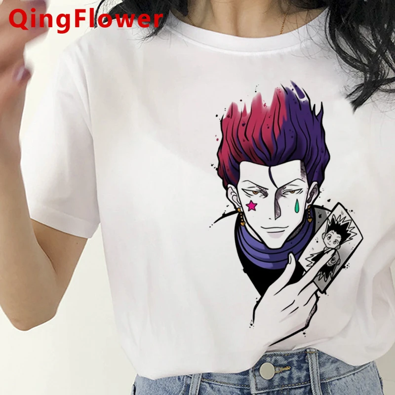 Hunter x Killua Hisoka Kurapika одежда футболка женская 2021 белая с принтом tumblr для пар | Женская