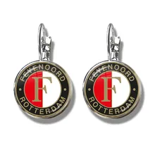 Feyenoord Роттердам 16 мм стеклянные кабошоны серьги футбольные лиги логотип Футбол Клубное Ювелирное Украшение для женщин девочки-поклонницы подарок