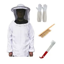 4 шт. пчелиный костюм шляпа J Тип Щетка стеклоочистителя щетиной пчелы развертки кожаные перчатки Инструменты для пчеловодства