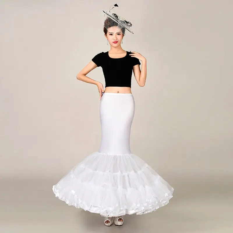 

Big Fishtail Skirt Stretch Elastic Waist Bride Wedding Dress Petticoat Ladies Ball Gown Role Playing Skirts Liner