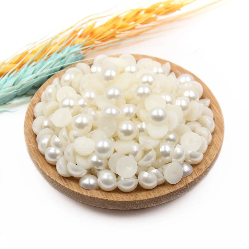 Stone Beads Clothing Accessories Imitation Pearl Beads Plastic Beads ABS Beads Rice Beads 2-20mm Flat Semicircle Bead