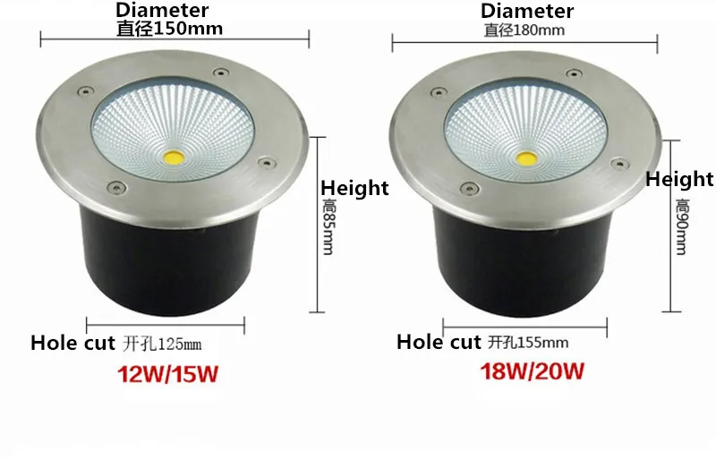 LED COB Underground Light 3W 5W 7W 9W 12W 15W 20W 30W Outdoor Ground Garden Road LED Buried Lamp Waterproof IP67 110V 220V 230V