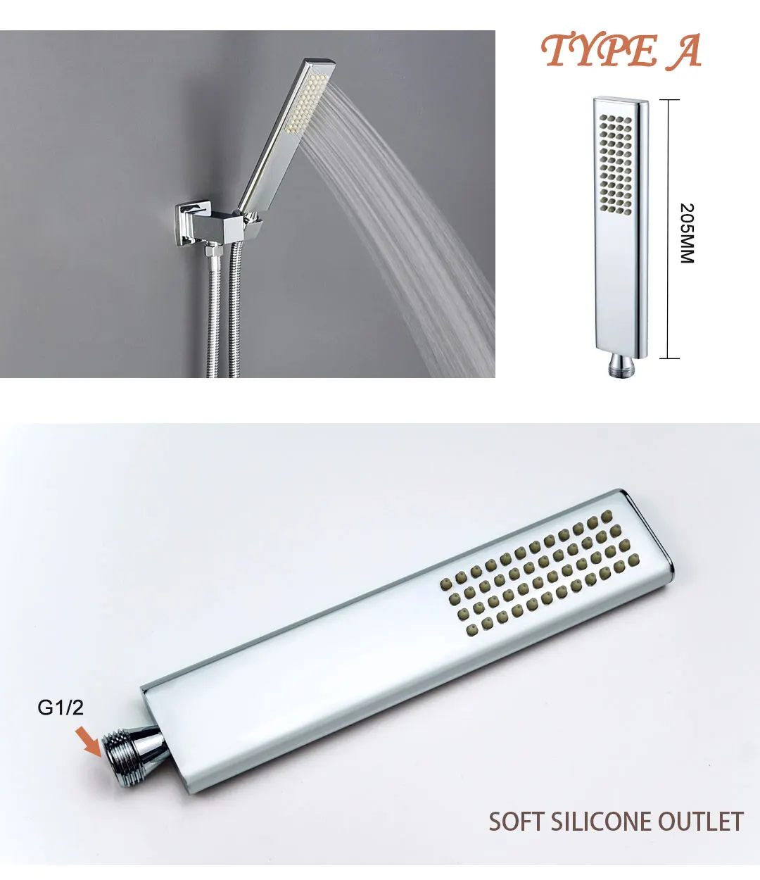 Cabeça de chuveiro de bronze, portátil, substituição,