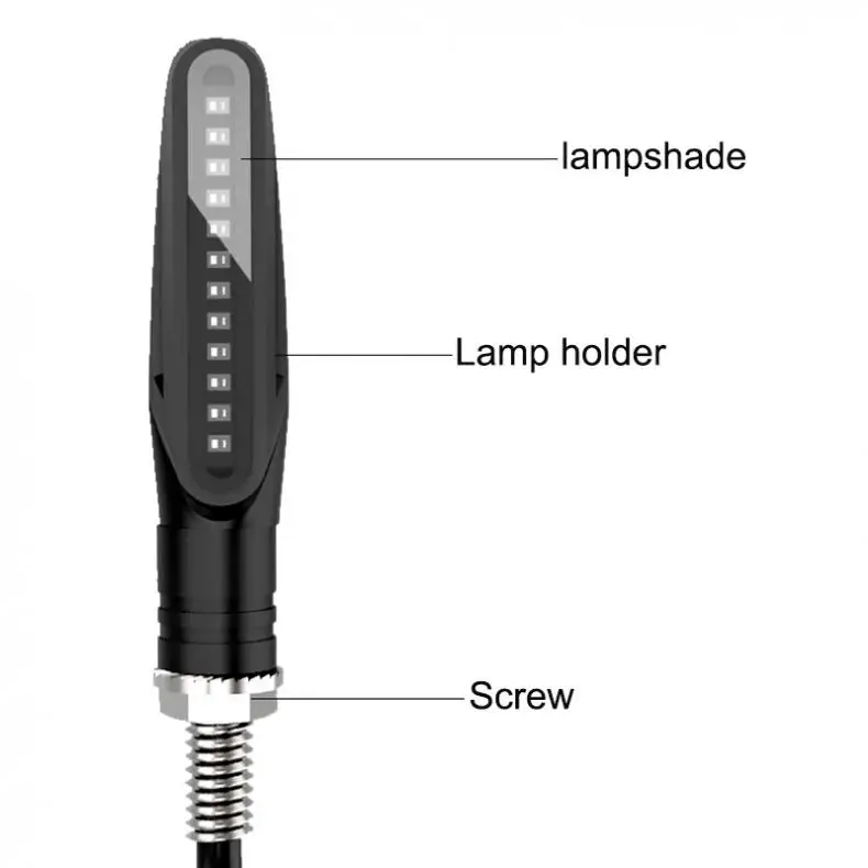 Светодиодный светильник для мотоцикла с сигналами поворота, мигающий индикатор, гибкая сигнальная лампа для мотоцикла