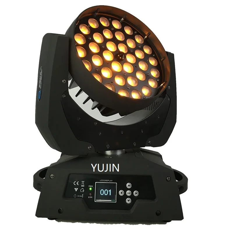 2pcs/lot 36 led 18w 6in1 RGBWA UV zoom moving head light led disco wash stage lighting