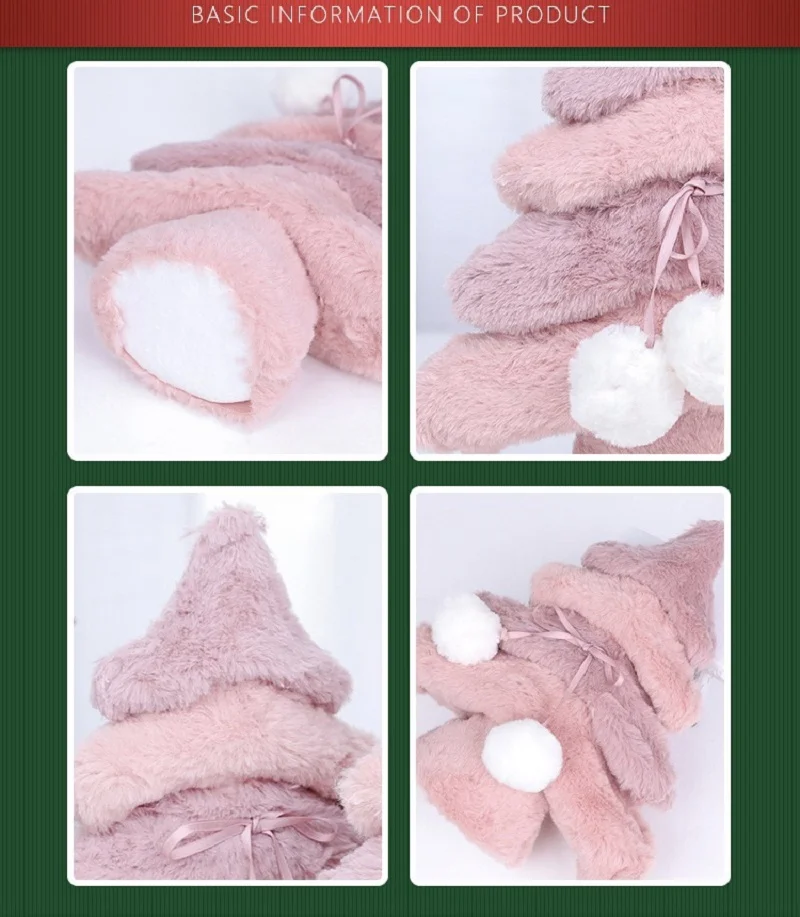 Christmas tree 29X26CM creative pink wooden flannelette lovely children Christmas gifts 2020 New Year Christmas decorations