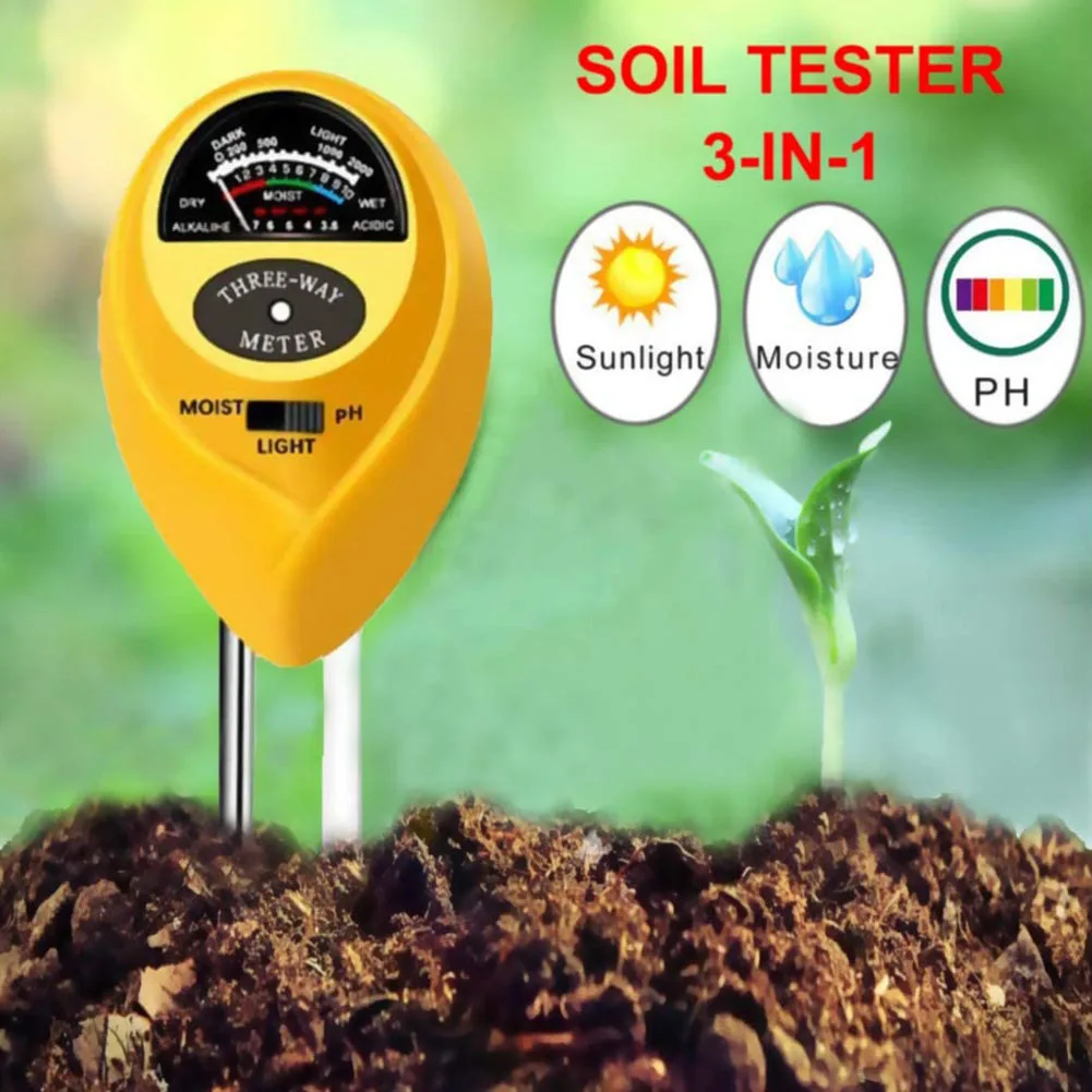 Soil Ph Meter 3 In 1 Soil Test Kits With Moisture Light Ph Tester