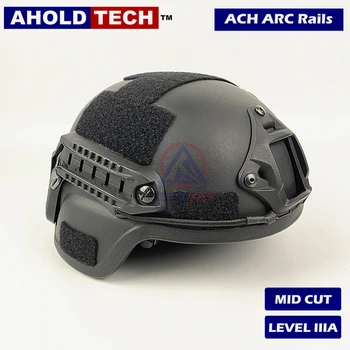 

Aholdtech Genuine ISO NIJ IIIA ACH ARC Rails MICH Mid Cut Style Bulletproof Ballistic Helmet For Army Combat Police Airsoft