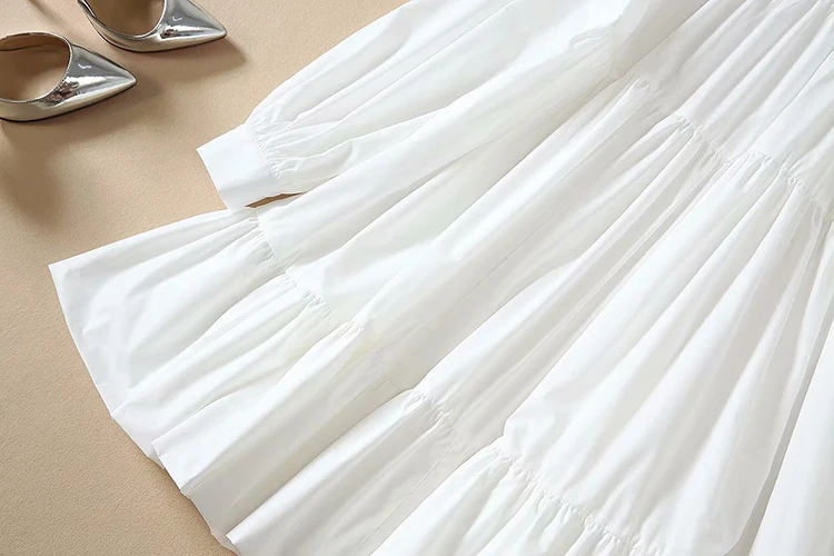 SEQINYY Long White Shirt Spring Summer New Fashion Design Women Long Sleeve A-line Loose Blouse Cotton