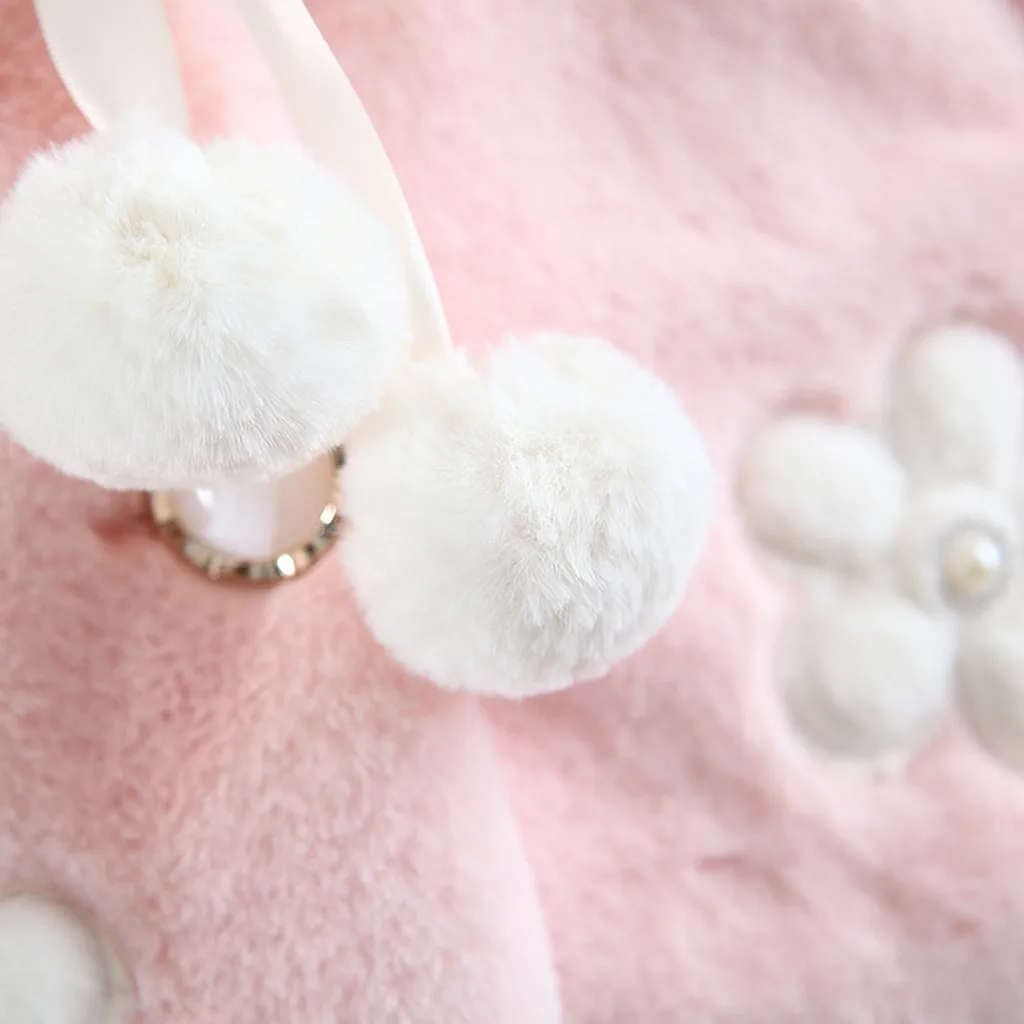 Новое зимнее пальто-накидка с принтом для новорожденных девочек Осенняя модная красивая верхняя одежда из искусственного меха для девочек пальто для малышей возрастом от 6 до 36 месяцев
