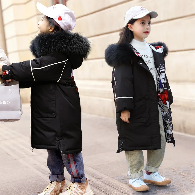 120-160cm new winter high quality fashion medium length girls down jacket kids winter coat kids winter jacket