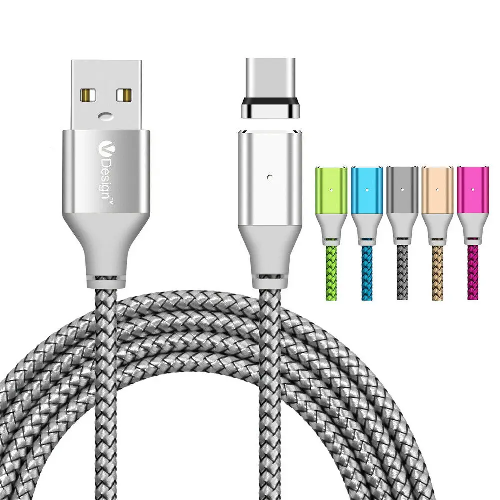 Silver Type C Cable 3/6/10ft Магнитный Micro Тип usb-C IOS Зарядное устройство передачи данных кабель для iPhone и Android для samsung Galaxy A3/A5/A7 - Цвет: Silver Type C Cable