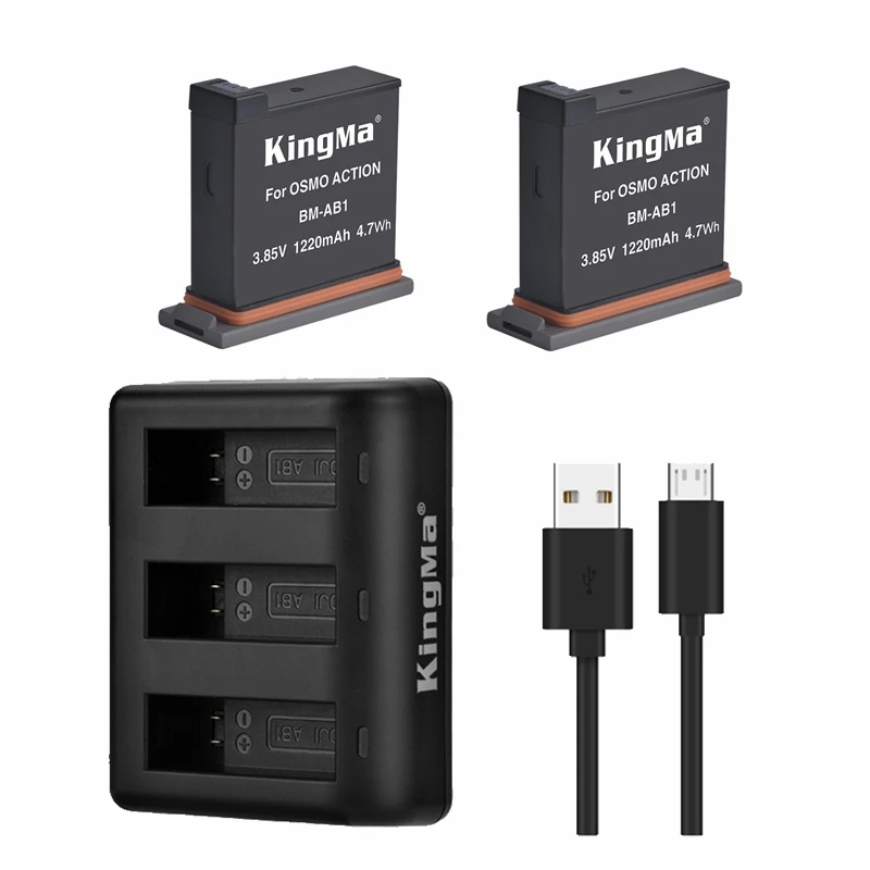 C Package Для DJI Osmo Action battery charger One For Three Charging ключница+ Osmo Action battery Pack аксессуары - Цвет: C Package