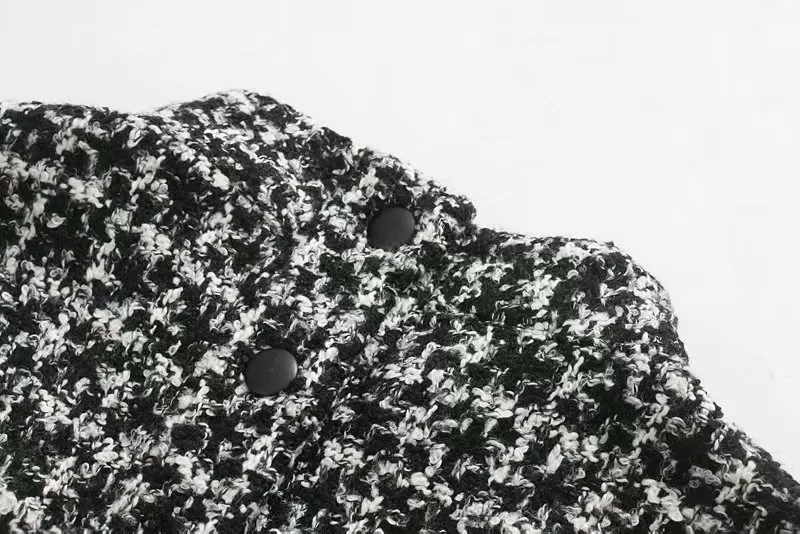 Элегантная мягкая твидовая клетчатая блузка женская с кисточками и длинными рукавами Женская Осенняя зимняя Офисная Женская водолазка с бахромой блузка из твида Повседневная