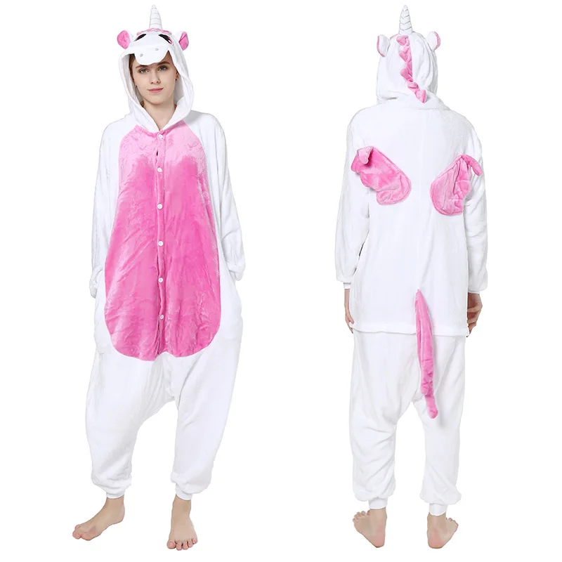 Кингуруми Женские пижамные комплекты с единорогом, фланелевые комплекты пижам с милыми животными, женская зимняя ночная рубашка с единорогом, пижама, домашняя одежда