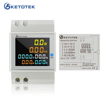 Ketotek-vatímetro LCD de 110V, 220, 100A, voltímetro, amperímetro, Factor de corriente de voltaje, Monitor de voltímetro 1