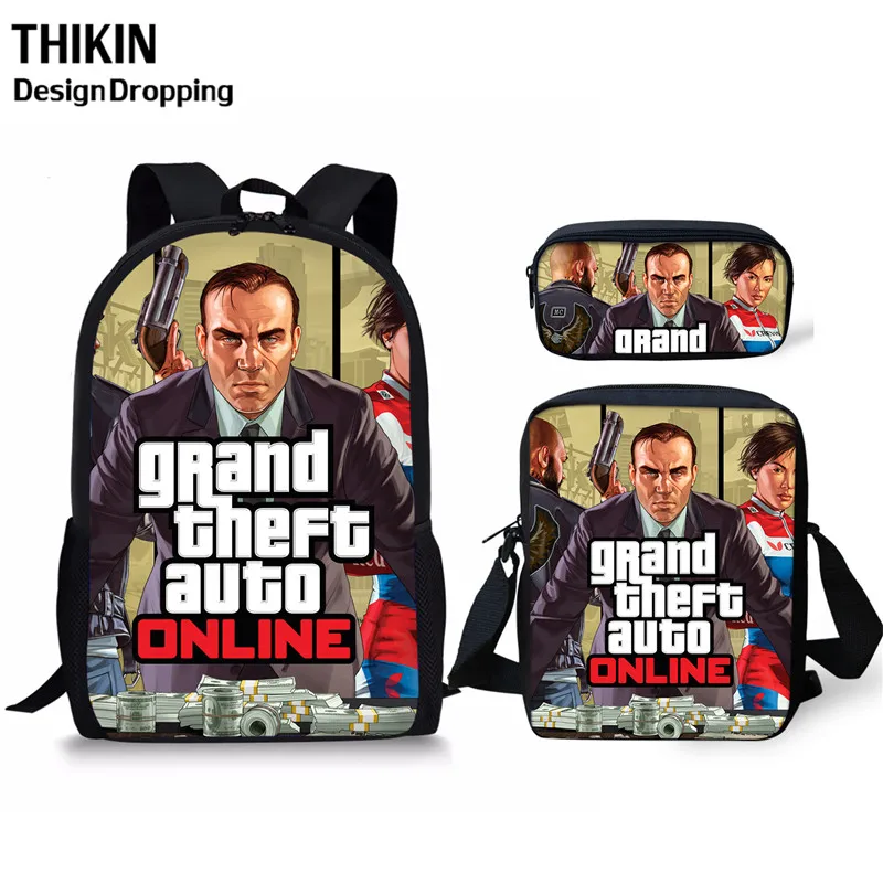 Тикин Grand Theft Aut печати школьные ранцы для мальчиков девочек студенческий детский школьный рюкзак мальчик ранец дети книга сумка Mochila