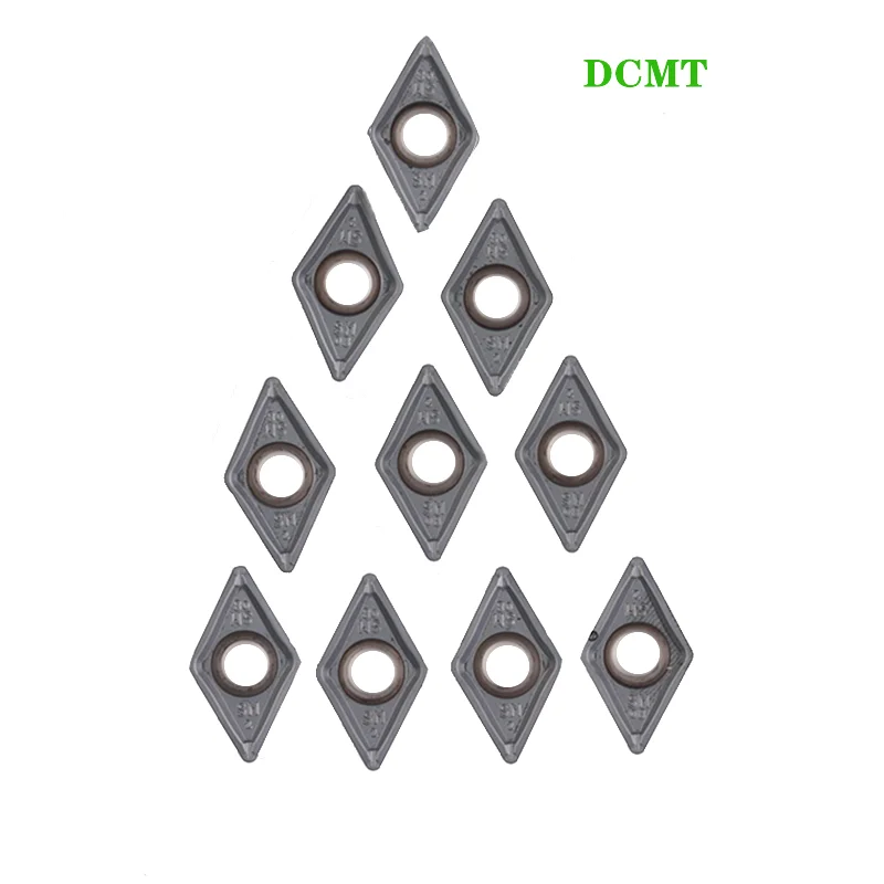 Набор токарных пластин, твердосплавные втулки DCMT070204 DCMT070208 DCMT11T304 DCMT11T308 SM IC907 IC908 для токарного станка с ЧПУ, 10 шт