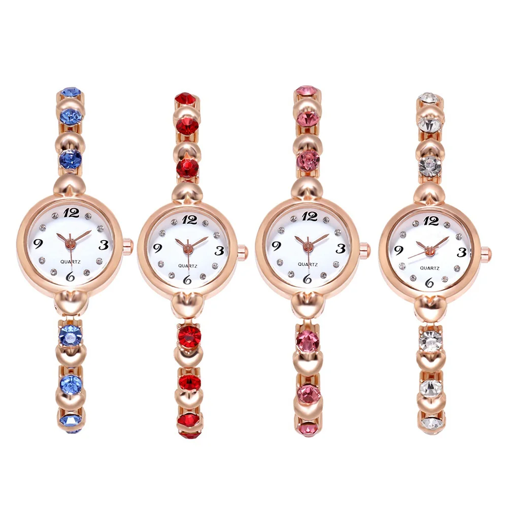 

Quartz Watch Casual Analog Women Wrist Watch with Crystal Alloy Band Round Dial CX17