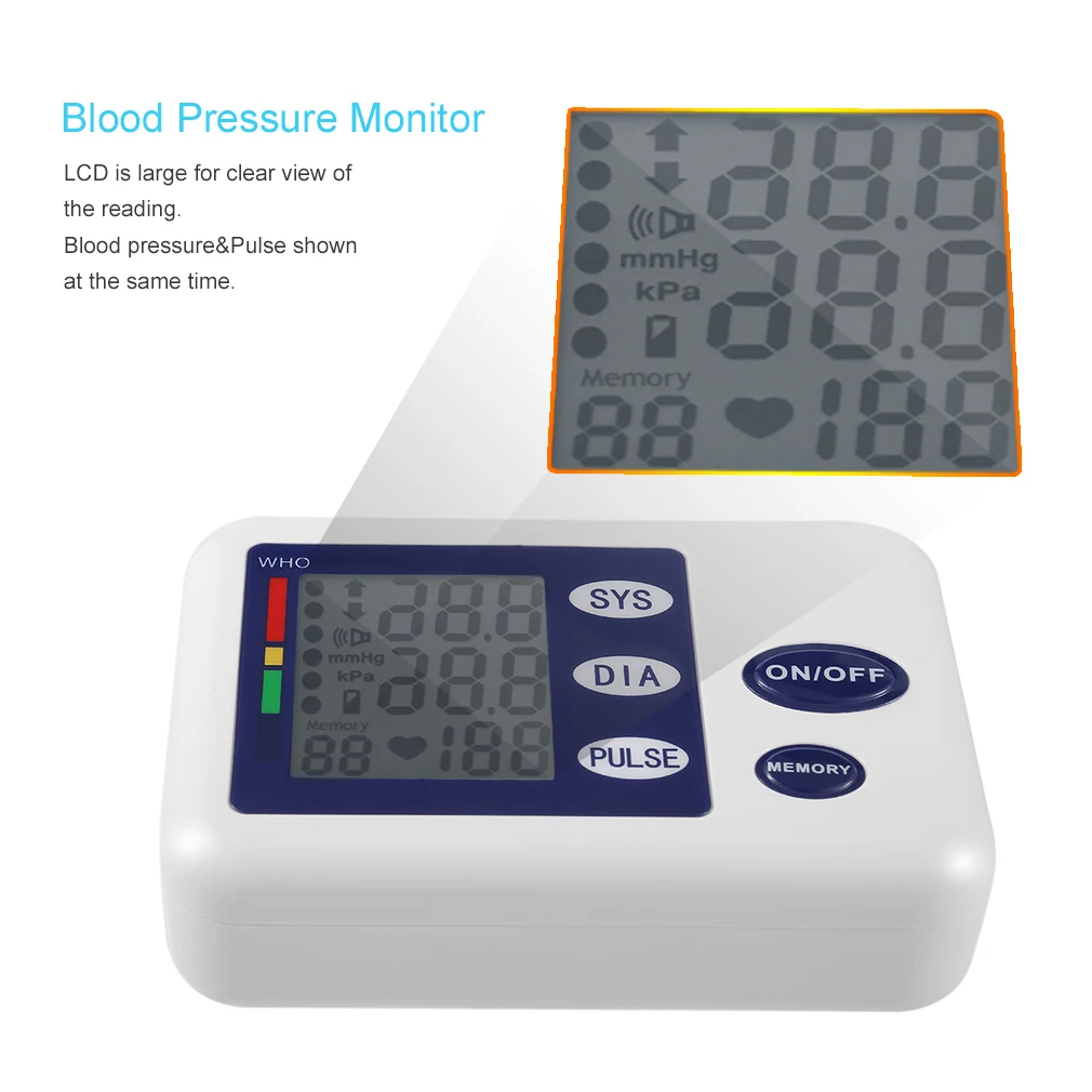 Цифровой автоматический верхний монитор артериального давления на руку с адаптером здоровья мониторы сфигмоманометр метр тонометр