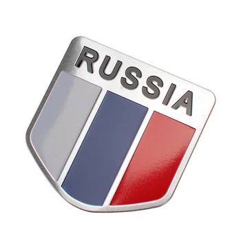 

Aluminum Alloy Car Stickers Russia Flag Decals Emblem Decorations Badge For Ford Focus 2 3 Renault Kia Rio Toyota Subaru Lada Vw