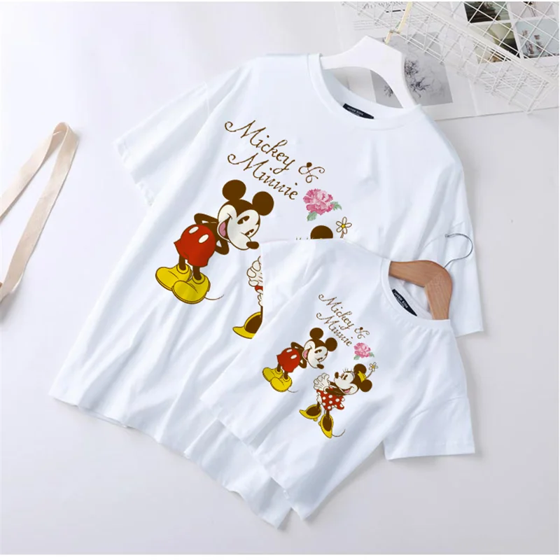 ミッキー ミニーマウスプリントtシャツ家族マッチング衣装半袖ディズニーベビーキッズtシャツボーイズガールズtシャツ 家族お揃いコーデ Aliexpress