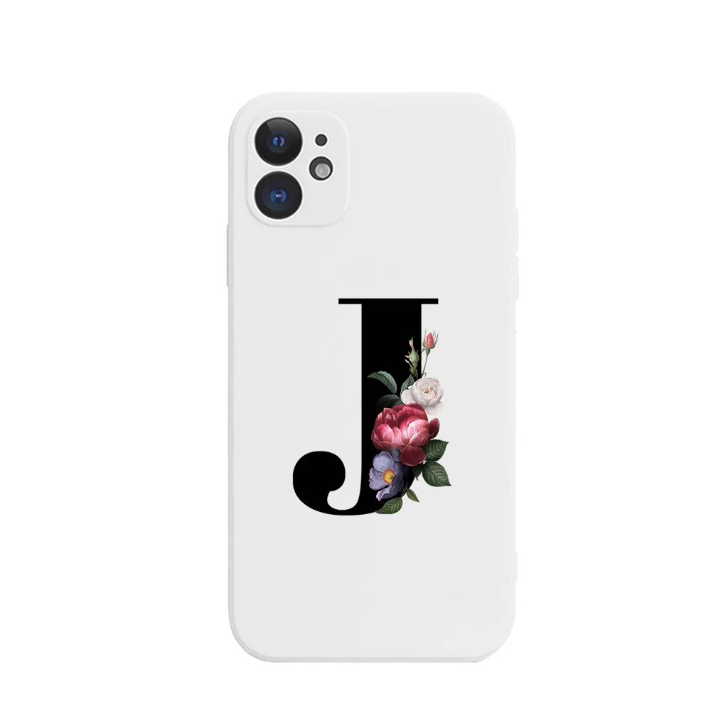 English Letter White Phone Case For iPhone 11 Pro Max X XS Max XR 7 8 Plus Fashion flower soft Silicone Cover iphone 8 leather case
