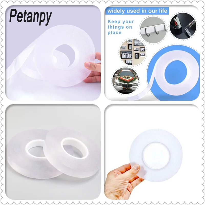 

1 Roll Nano Magic Scotch Tape 1M 3M Double-sides Adhesive Tape Sticker Traceless Waterproof Electical Tape For Home Repair