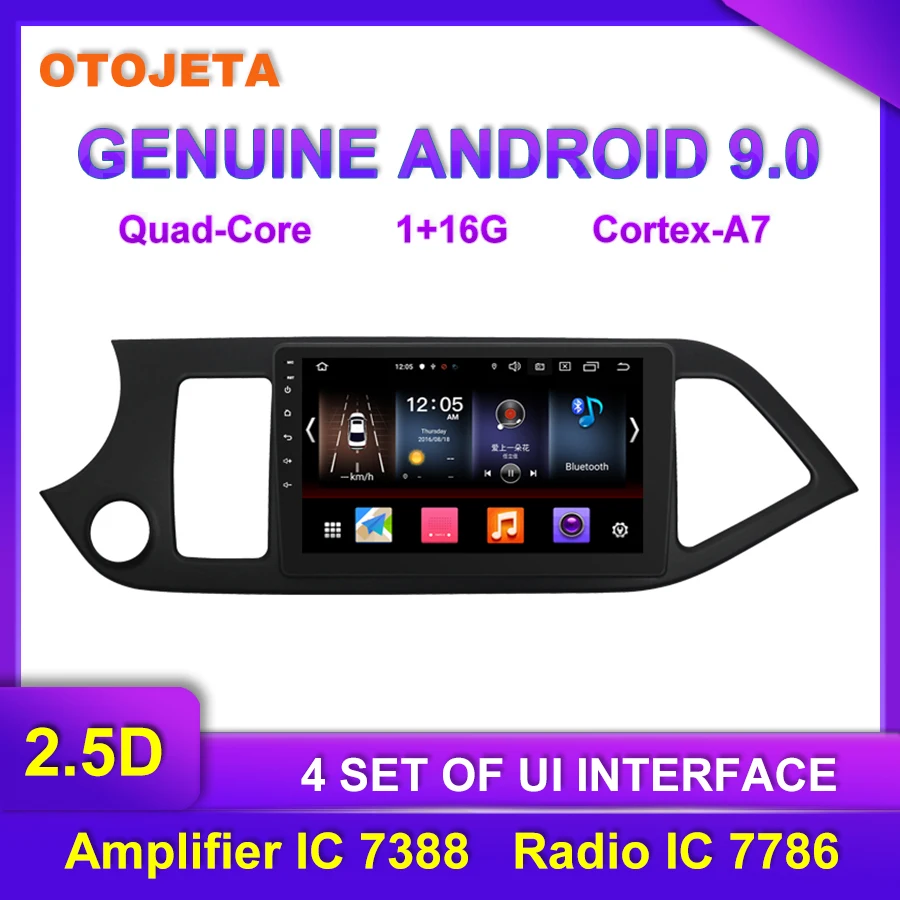 

OTOJETA Android 9.0 Player Smart Car Multimedia Radio For KIA Morning Picanto GPS Bluetooth Navigation full touch tape recorder