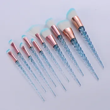 

Pack of 10 Transparent Pink Makeup Brush Set Professional Full Set of Honey Brush Blush Brush Foundation Brush Eye Shadow Brush