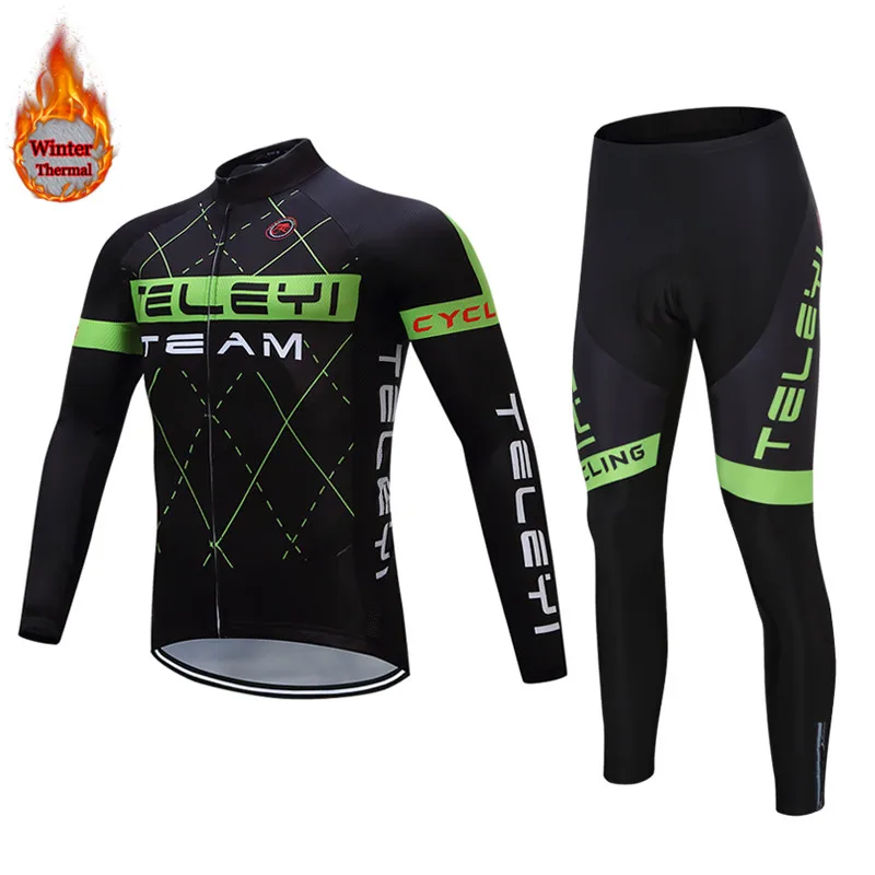 teleyi Pro Team Зимняя велосипедная Одежда дышащая Ropa Ciclismo с длинным рукавом MTB велосипедная одежда спортивная одежда для улицы - Цвет: 3